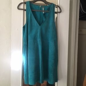 Blue Suede dress with pockets!